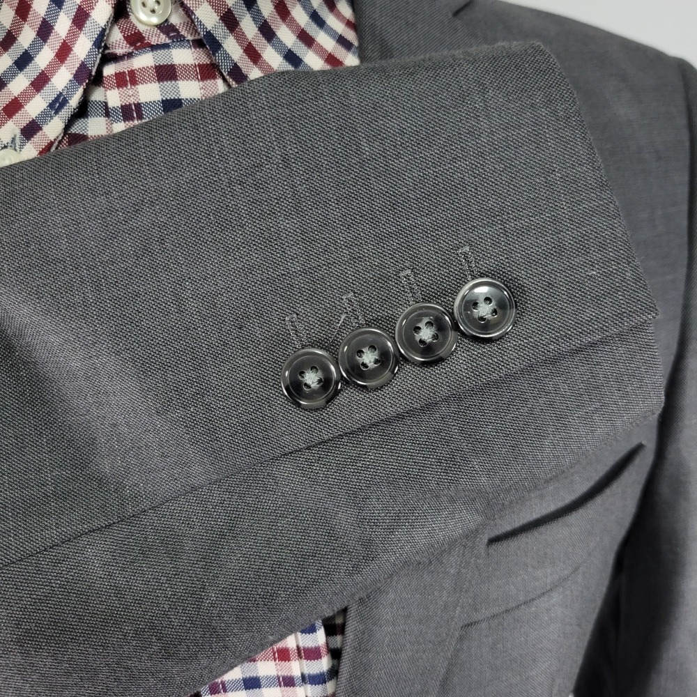 APT.9 Men's Sport Coat Blazer Two Button Gray Polyester Blend Slim Fit 38R - Picture 10 of 14